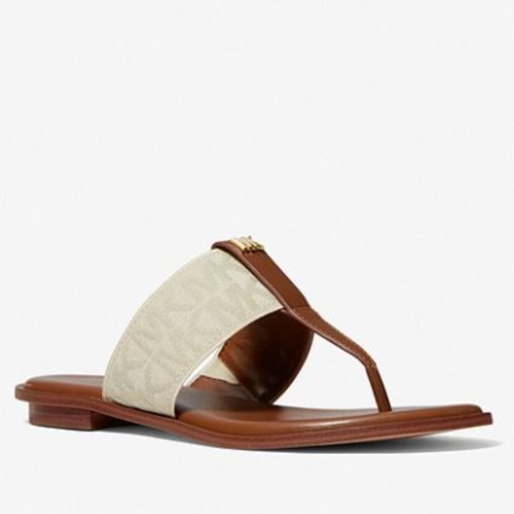 Michael Kors Verity Logo and Leather Sandal